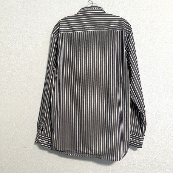 Coogi Luxe Mens Button Down Shirt Long Sleeve Size Large 16.5/17 Floral Trim - Picture 2 of 11